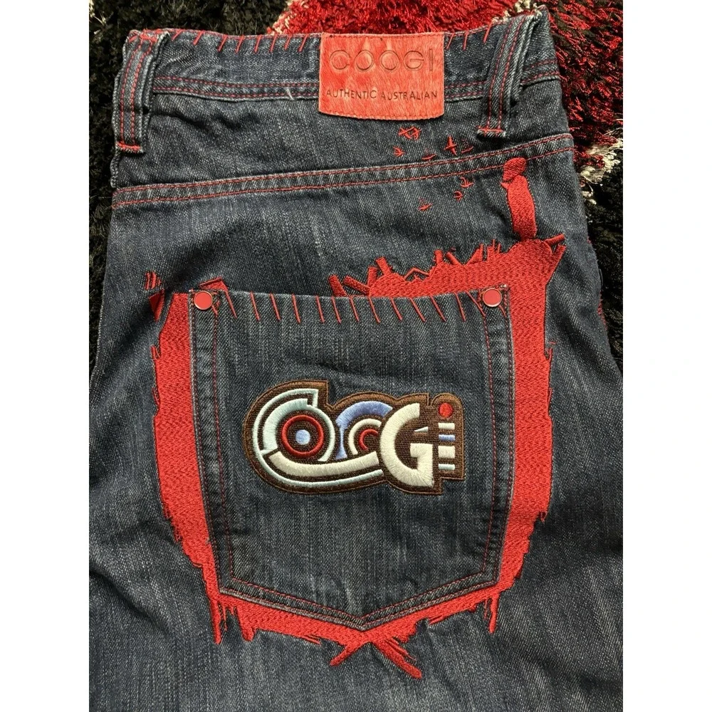 VTG Coogi Heritage Jeans Australia Denim Embroidered Script Baggy Hip Hop 40x34